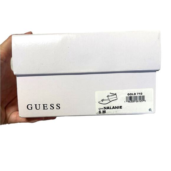 Guess brand gold shiny gladiator style strappy flat ankle sandals 6M boho glam - Picture 4 of 5